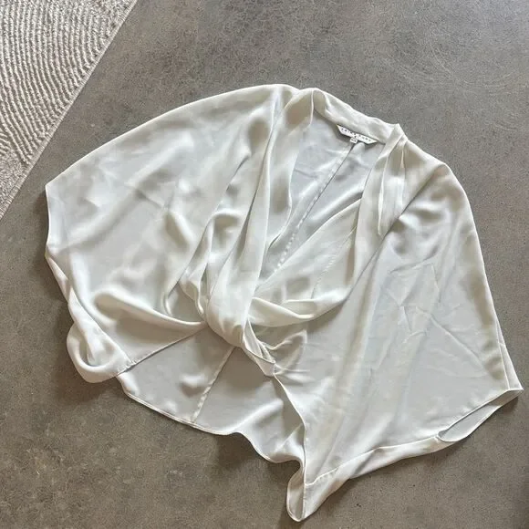 Trina Turk Cream Drape Blouse - Picture 4 of 7